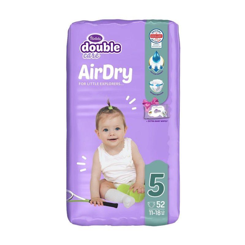 Violeta Double Care Air Dry pelene – Veličina 5 (11–18 kg), 52 komada