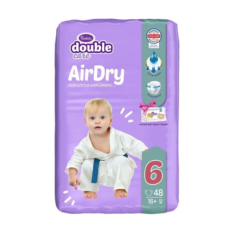 Violeta Double Care Air Dry pelene – Veličina 6 (16+ kg), 48 komada