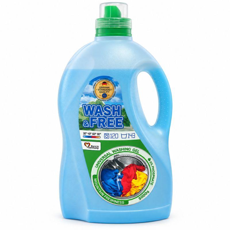 Wash & Free Mountain Freshness univerzalni gel za pranje veša Planinska svežina 5 L