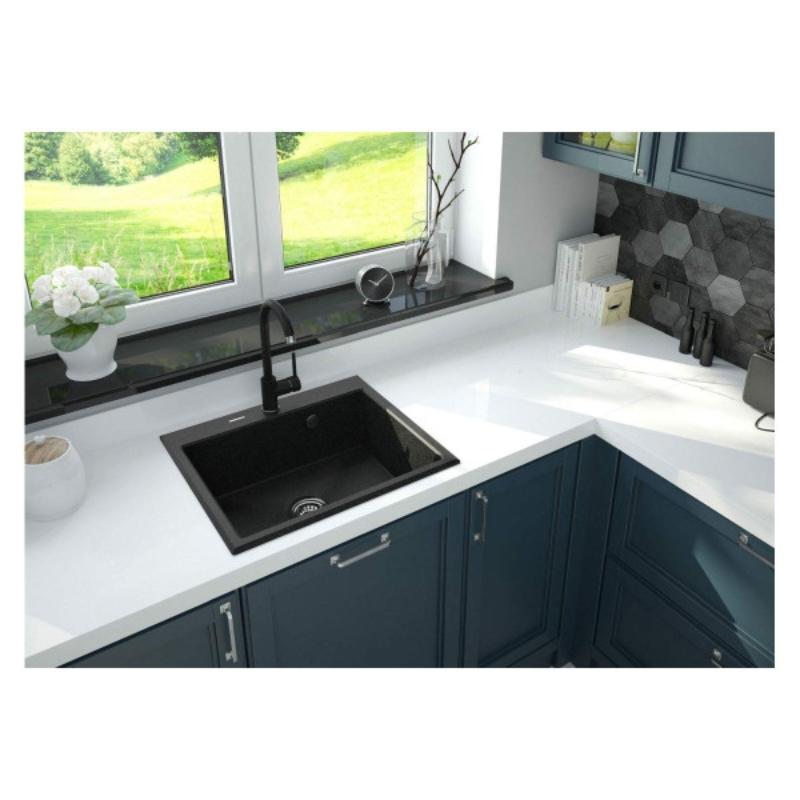 Deante granitna sudopera Andante 60/BL ZQN 2103, grafit, jedno korito, 600 mm