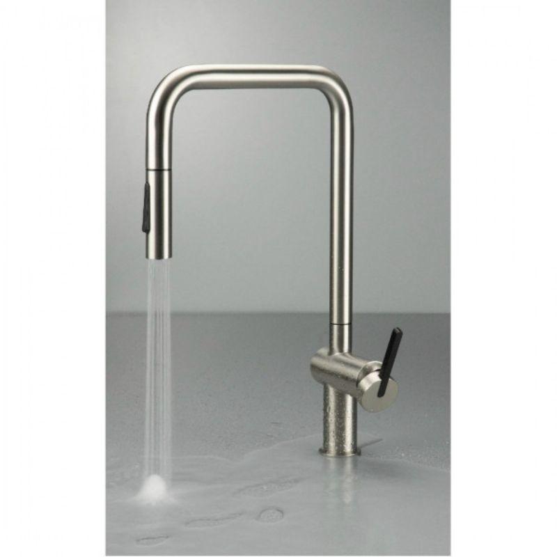 Deante MOMI BKM F73N slavina sa tuš glavom na izvlačenje u inox boji