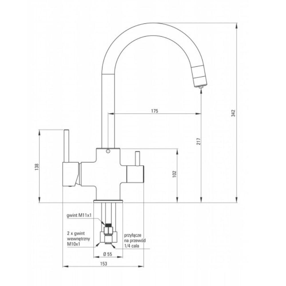 Deante slavina BCH N64M granitna crna mat 342 mm