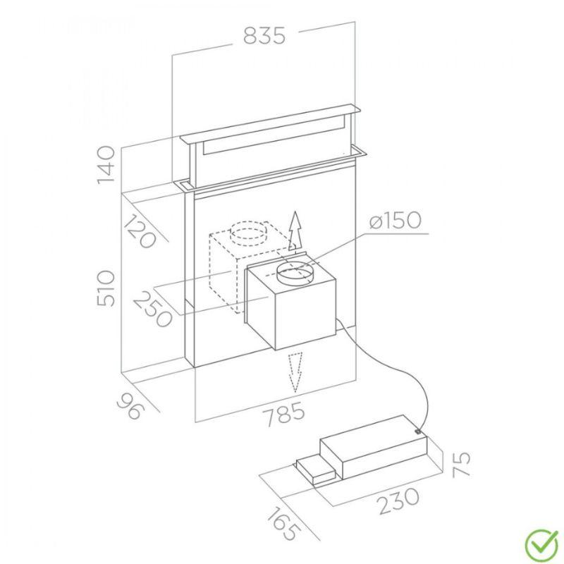 Elica PANDORA BL/F/90 aspirator – prikaz ugradnje