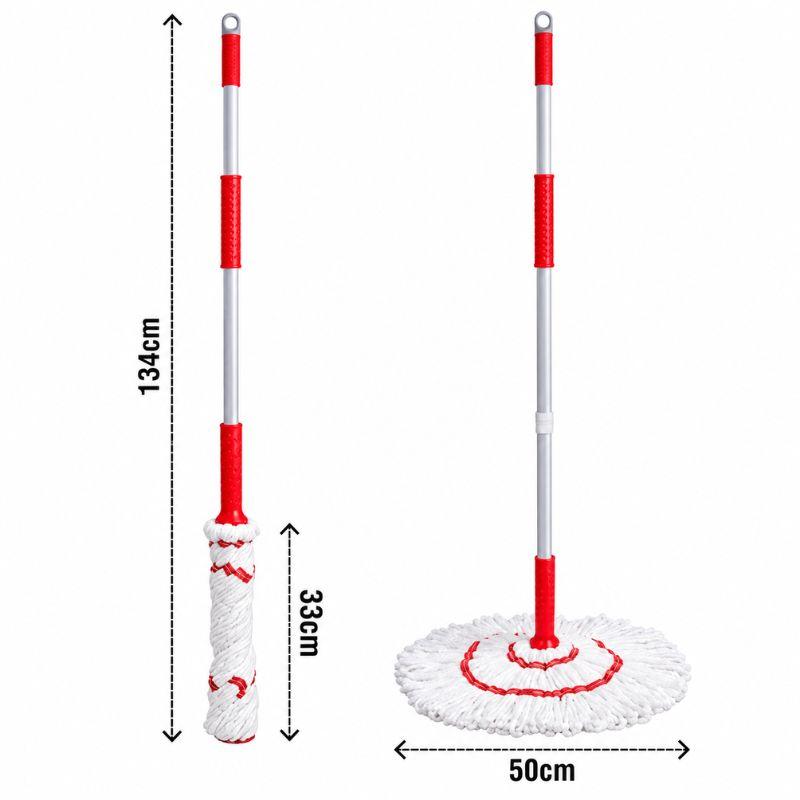LIAO Twist mop za pod A130072-H sa belom mikrofiber glavom i crvenom drškom