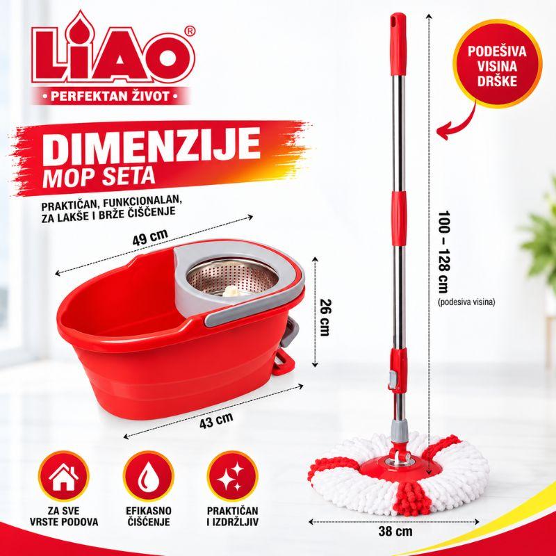 Mop za pranje podova sa kantom i ceđenjem LIAO LT2416