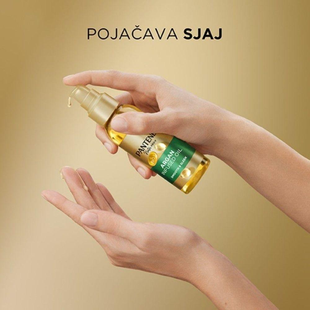 pantene pro v smooth sleek ulje za kosu sa arganovim uljem