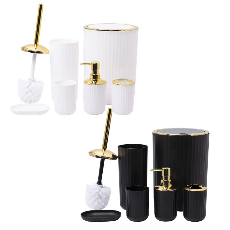 Set za kupatilo H130506 LIAO 6 delova sa zlatnim detaljima